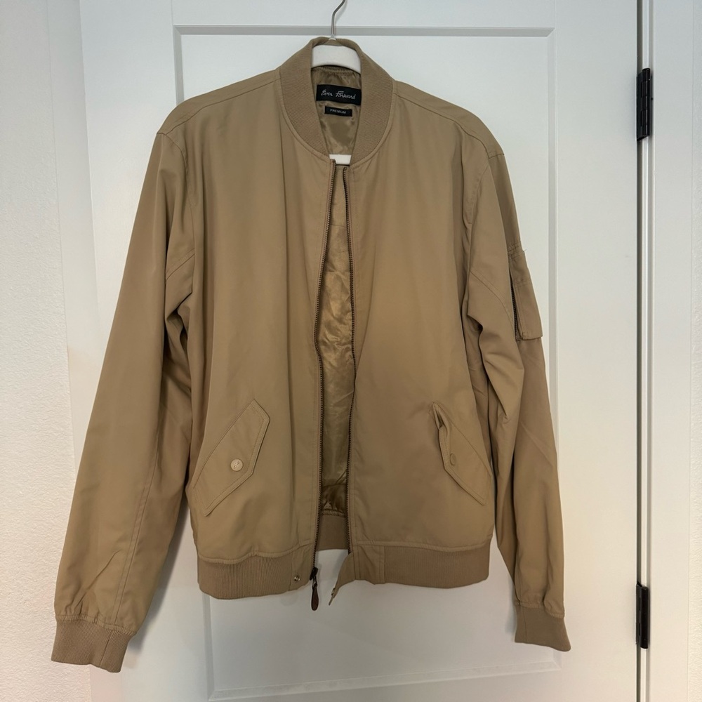 Men’s Tan Bomber Jacket Size M